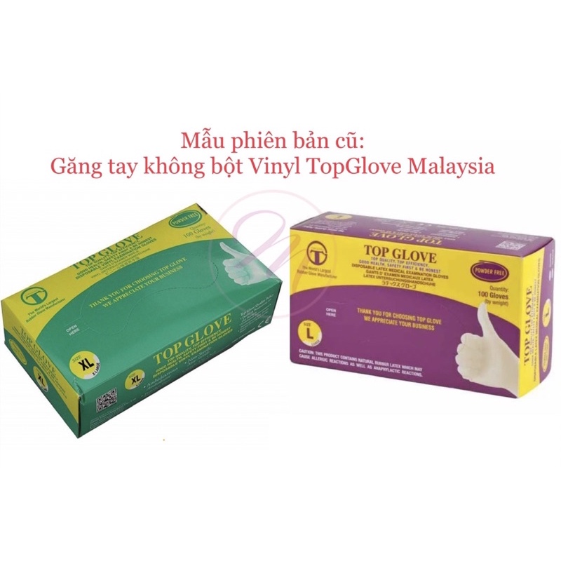 Găng Tay cao su trong suốt không bột Găng PVC Vinyl Top Glove
