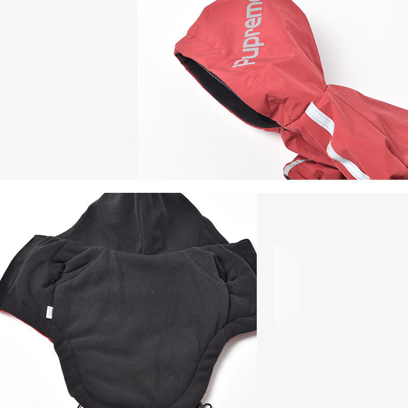 Áo Mưa Hai Lớp Có Nón Dày Dặn Họa Tiết Kẻ Sọc Dạ Quang Thời Trang Thu Đông Cho Thú Cưng