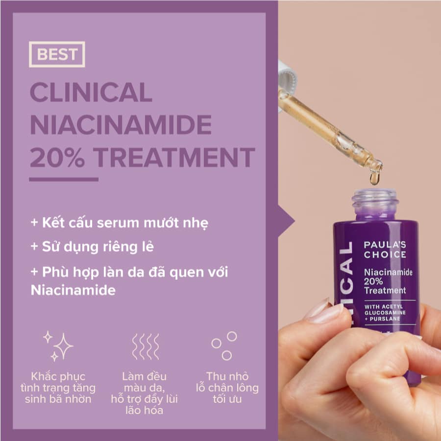 [PAULA'S CHOICE] Tinh Chất Làm Sáng Da,Thu Nhỏ Lỗ Chân Lông Và Ngăn Ngừa Mụn Clinical Niacinamide 20%  20ml (Mã 8030)