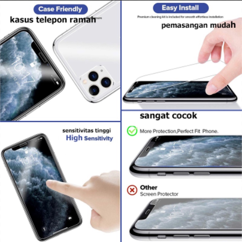 Kính Cường Lực Trước Và Sau Chống Trầy Xước Cho iPhone SE 2020 2022 X XS Max XR 12 13 11 Pro Max Mini 6 6s 7 8 Plus