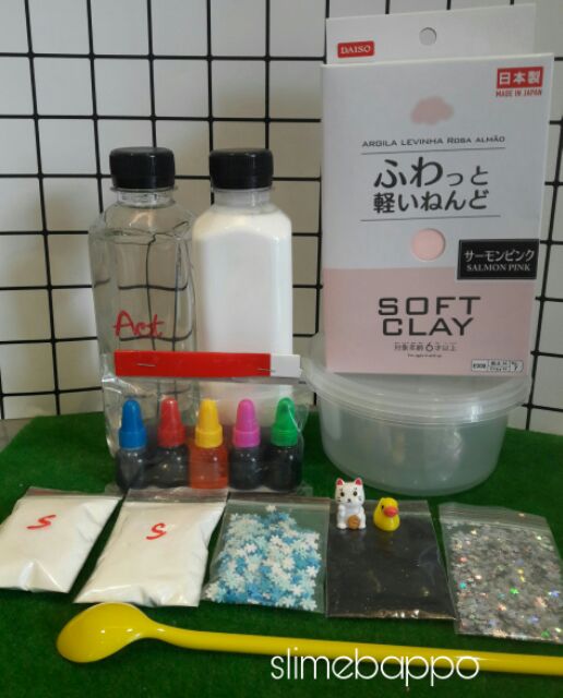 Bộ kit làm butter slime và cloud slime (daiso clay chính hãng)