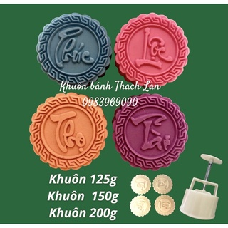 Khuôn lò xo  1 nhấn 4 mặt tròn Phúc Lộc Thọ Tài (có ba cỡ 150g, 200g, 250g khách tự chọn)