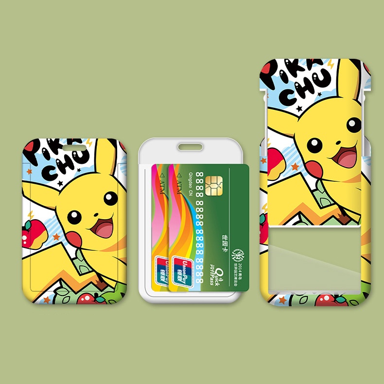 Dây đeo thẻ Pikachu Pokemon đáng yêu bảng tên bao thẻ nhân viên dành cho bé học sinh sinh viên nhân viên văn phòng