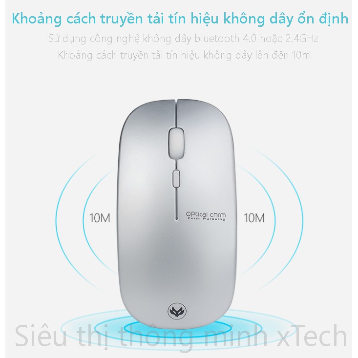 Chuột bluetooth 5.0 không dây tự sạc G9 - 2 Chế độ kết nối - Không gây tiếng ồn - Siêu đẹp