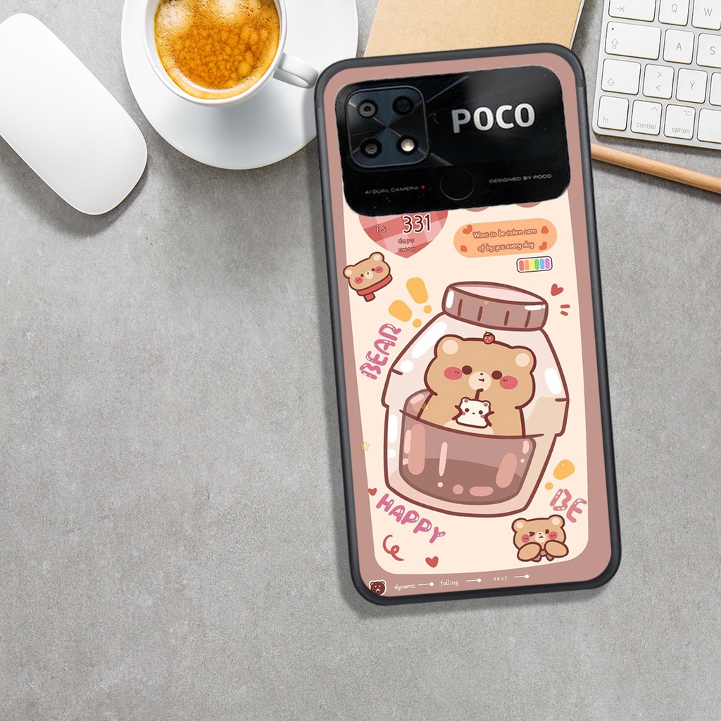 ỐP LƯNG XIAOMI POCO C40, IN HÌNH GẤU&amp;THỎ MÀU SẮC BẮT MẮT.