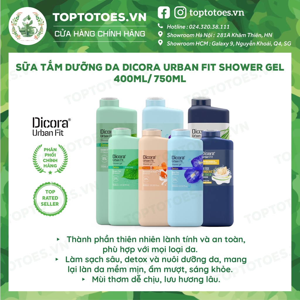 Sữa tắm dưỡng da Dicora Urban Fit Shower Gel - 400ml/750ml [NHẬP KHẨU CHÍNH HÃNG 100%] | BigBuy360 - bigbuy360.vn