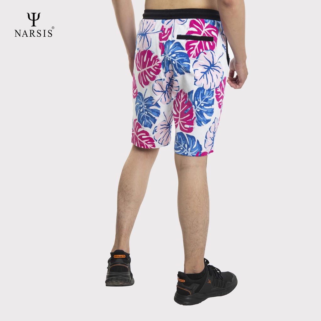 Quần Short nam Narsis S0006 in họa tiết lá xanh