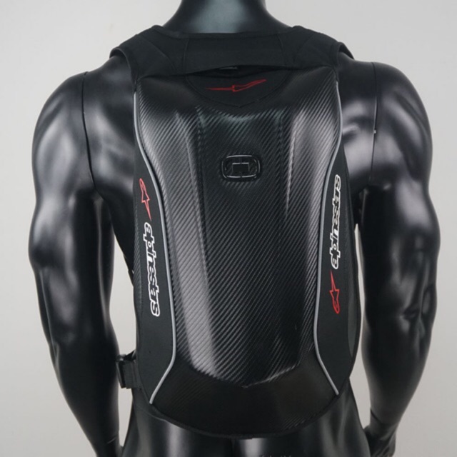 Balô Hộp Mai Rùa Màu Đen Vân Cacbon, Balo Giành Cho Người Cá Tính, Rất Đẹp Dùng Khi Đi Moto.