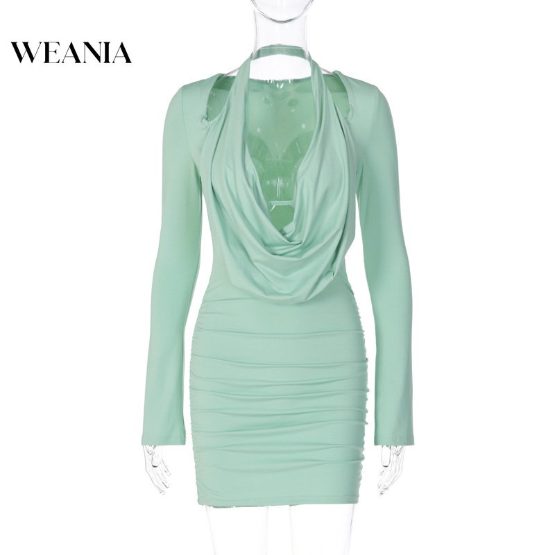 Đầm body WEANIA tay dài thiết kế ôm sát tôn dáng quyến rũ thời trang