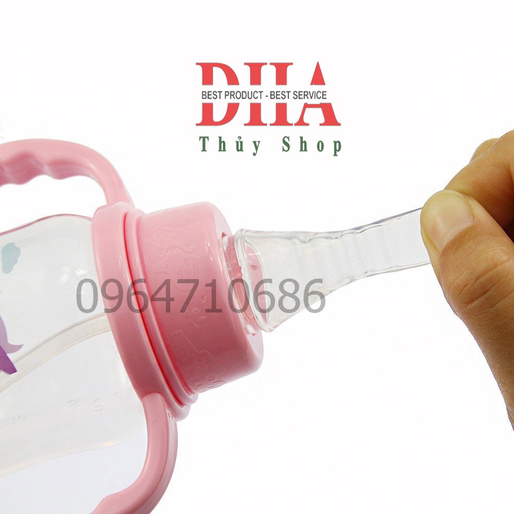 BÌNH SỮA PP CỔ THƯỜNG KÈM NÚM TI SILICON SIÊU MỀM CHỐNG SẶC CAO CẤP