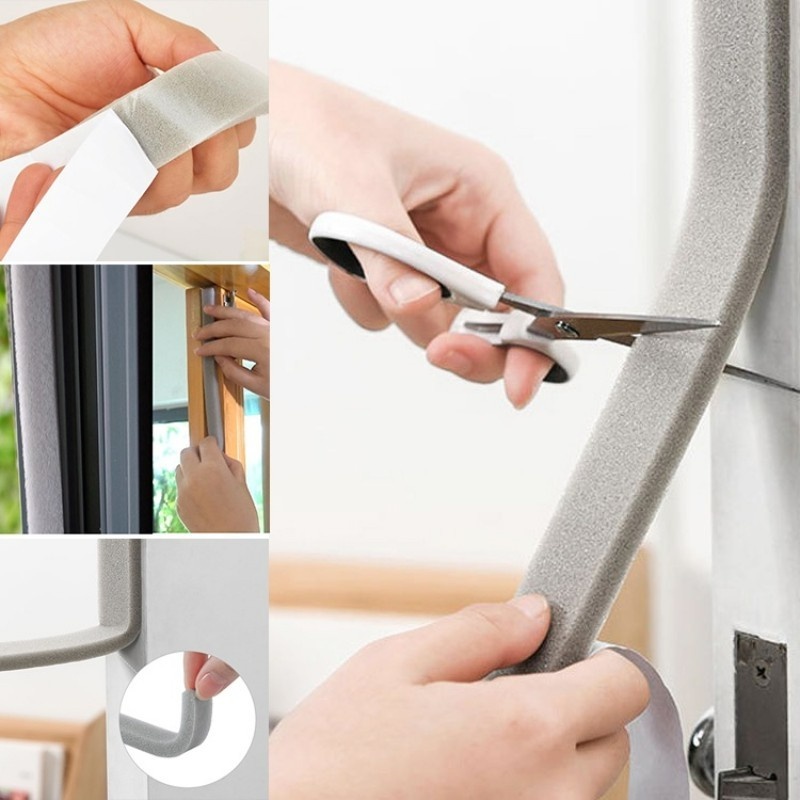 Cuộn Băng Keo Xốp Dán Viền Cửa Sổ Cách Âm Chống Bụi Chống Gió Kích Thước 1.5/3cm*2m