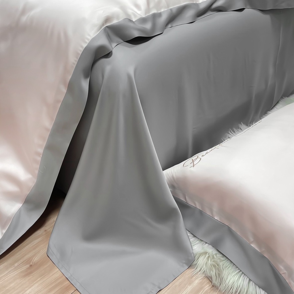 Bộ Chăn Ga Gối Lụa Tencel 120s Cao Cấp Sang Xịn Mịn Mát Gồm Chăn Drap Gối Sét 4 Món - Nhập Khẩu Chính Hãng