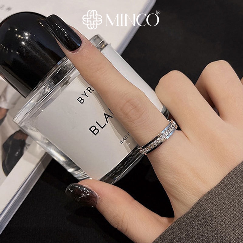 Nhẫn nữ đính đá Minco Accessories viền gắn hàng đá lấp lánh thời trang phụ kiện thời trang Hàn Quốc NT67