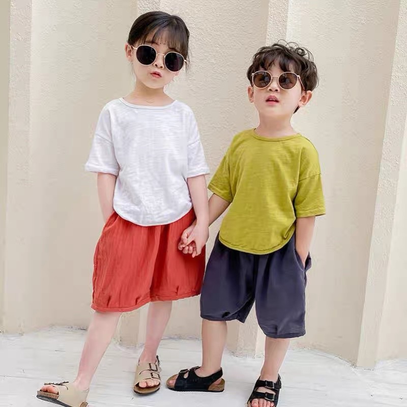 Bộ quần áo trẻ em bộ đũi cho bé (8-19kg) Củ khoai tây shop chất vải đũi thoáng mát mặc mùa hè cho bé siêu đáng yêu