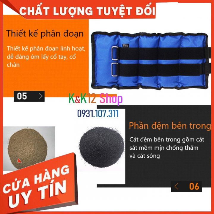 Tạ cát đeo tay chân tiện lợi. hỗ trợ tập luyện chạy bộ, hít xà, giữ dáng, giảm mỡ tăng cơ hiệu quả.