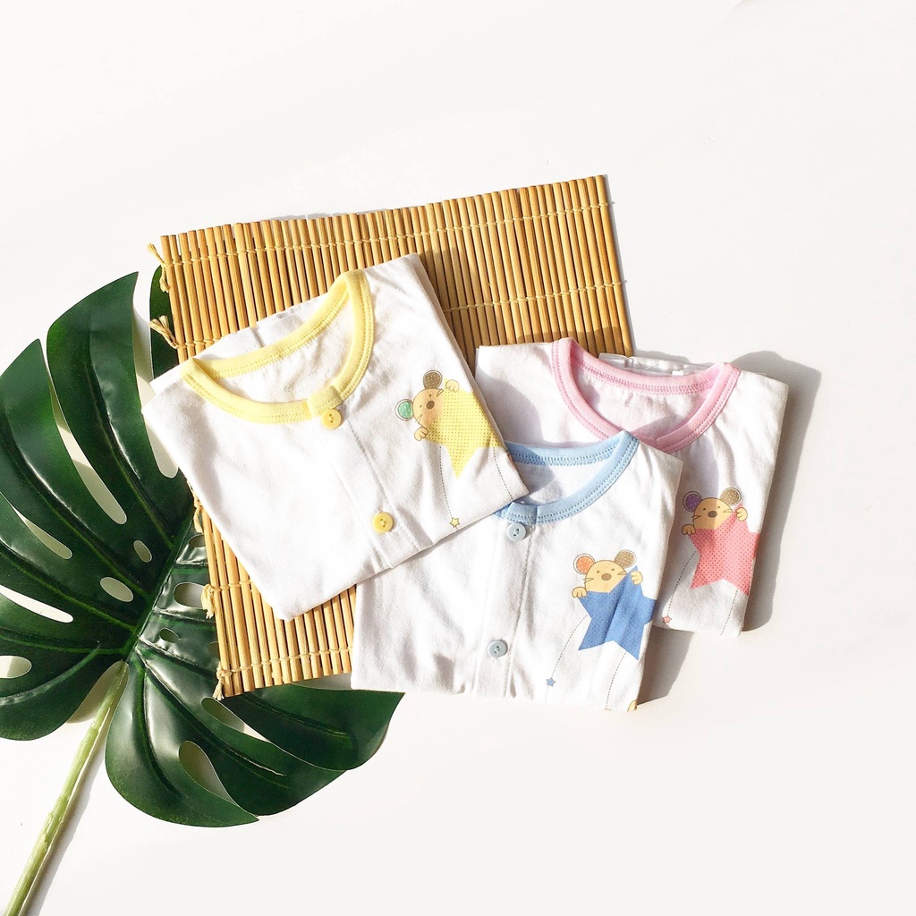 Áo Sơ Sinh Cộc Tay, Nút Giữa MIOMIO - In Hình Cho Bé Trai, Bé Gái , Vải Cotton