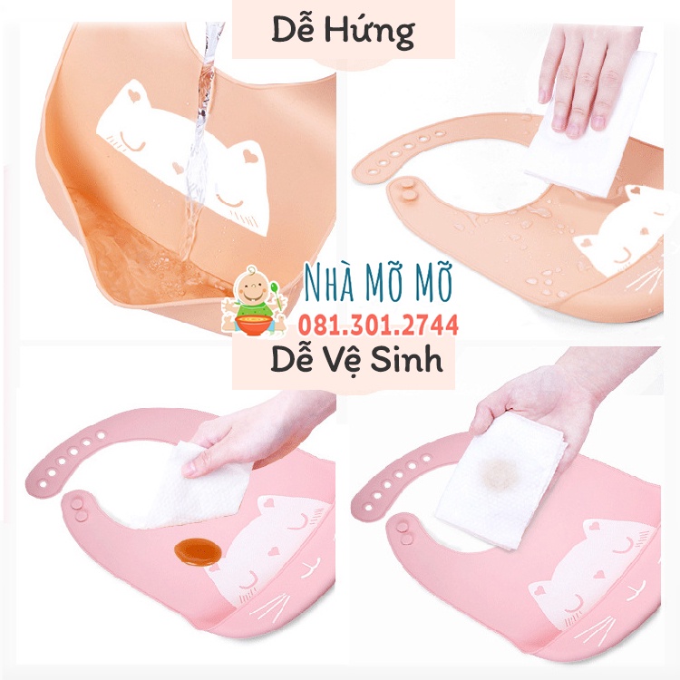 Yếm Ăn Dặm Yếm Máng Silicon Cho Bé Từ 6 Tháng