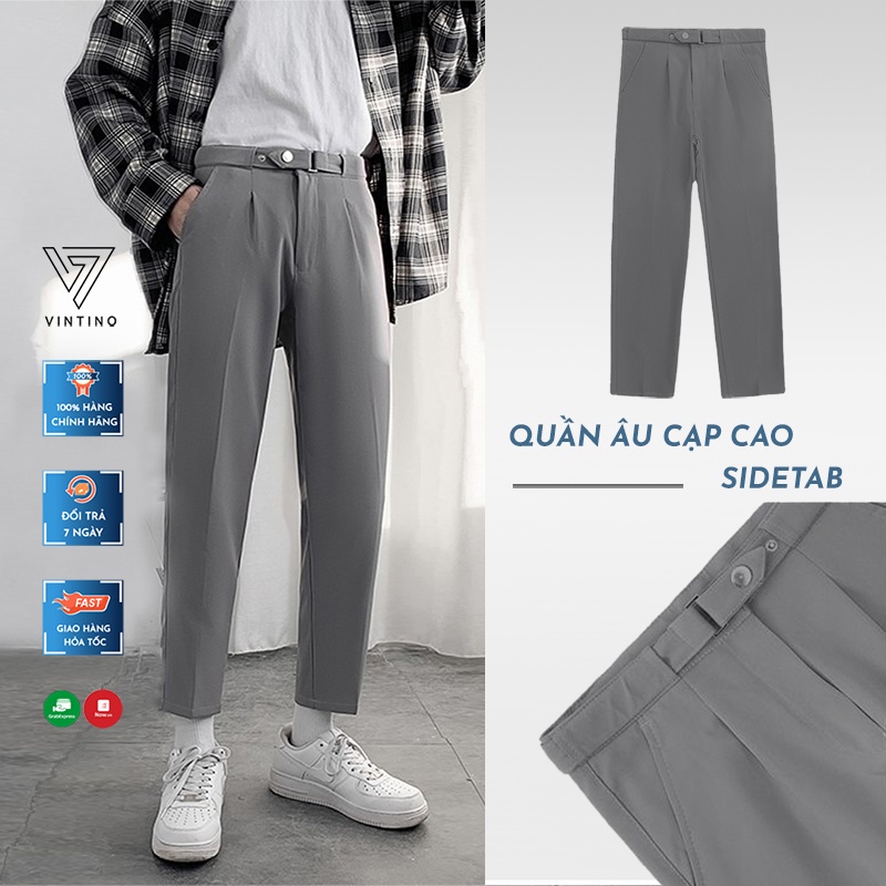 Quần tây nam baggy ống suông, Quần âu nam phong cách Hàn Quốc sang trọng lịch lãm vải tuyết mưa cao cấp không nhăn QAK