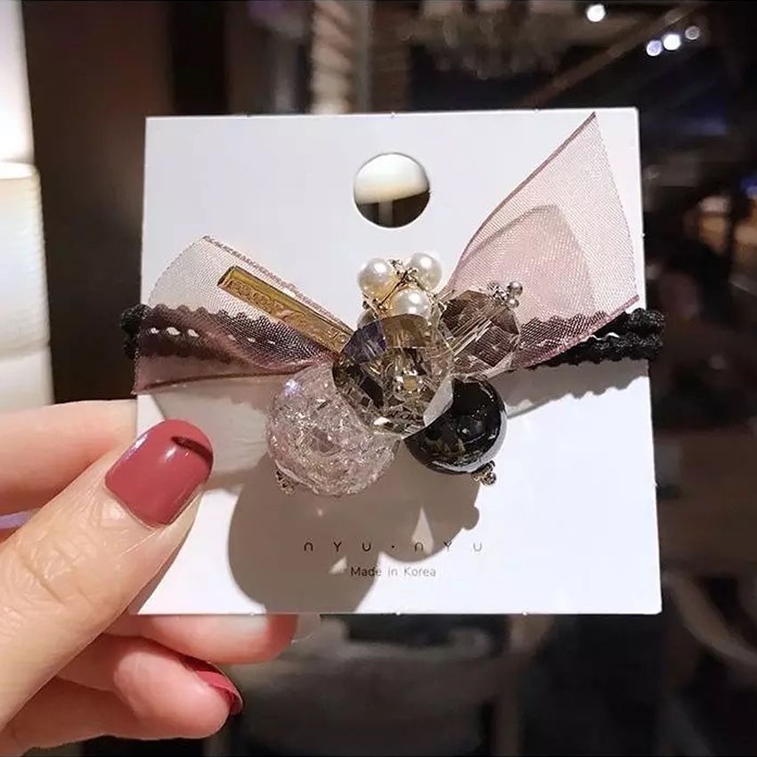 Dây buộc tóc nữ pha lê cao cấp sang trọng - Set 5 dây cột tóc dễ thương, bền đẹp - NASI Store