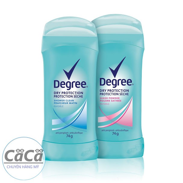 [USA] Lăn sáp khử mùi nữ Degree Women 74g Shower Clean | Sheer Powder | Pure Rain invisible solid ngăn mồ hôi - Mỹ