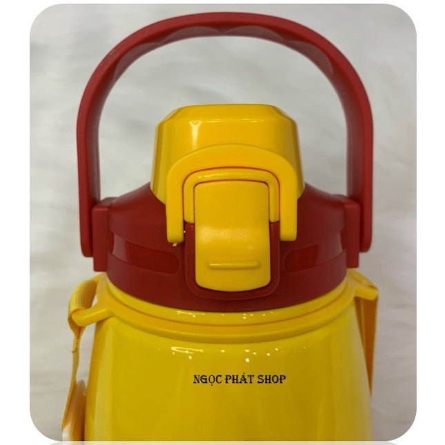 Bình giữ nhiệt 8660_850ml inox 304 màu Vàng hình Hổ_Có lọc trà