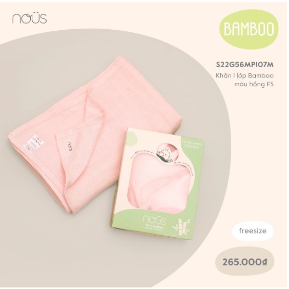 NOUS Khăn tắm Nous xô, bamboo, khăn đa năng dành cho bé (1m2 x 1m2)