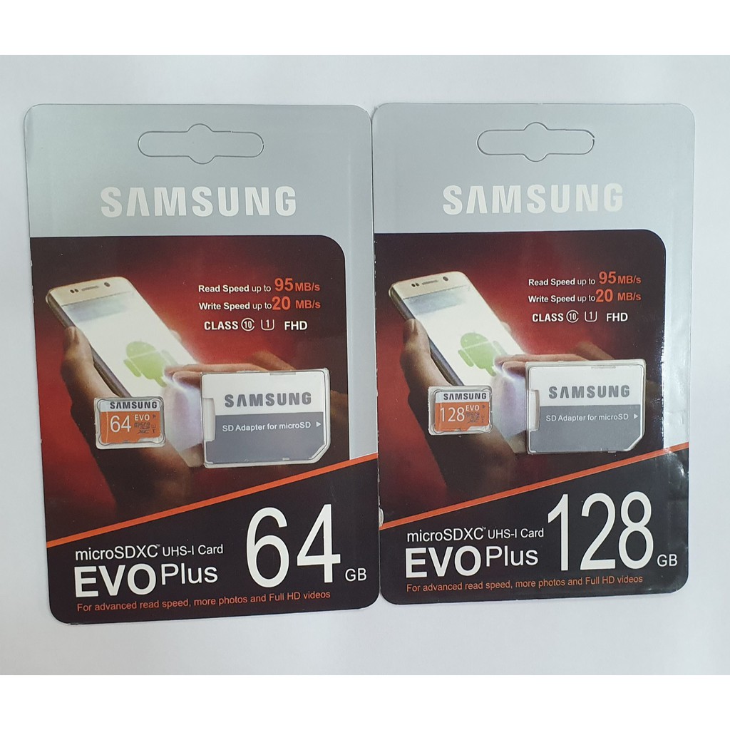 Thẻ nhớ 64GB Samsung MicroSD Evo plus (Kèm Adapter)_Bảo hành 5 năm!