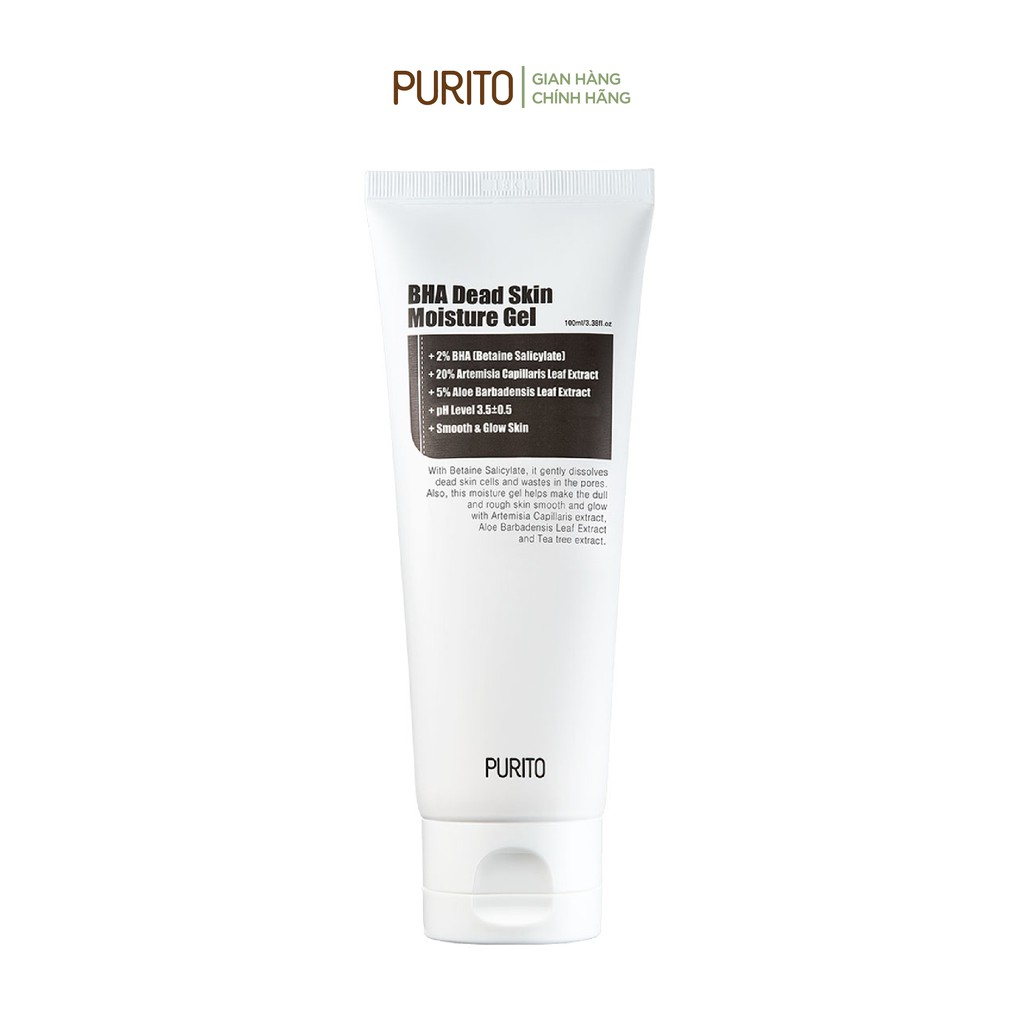 Kem dưỡng dạng gel chứa BHA PURITO BHA Dead Skin Moisture Gel 100ml
