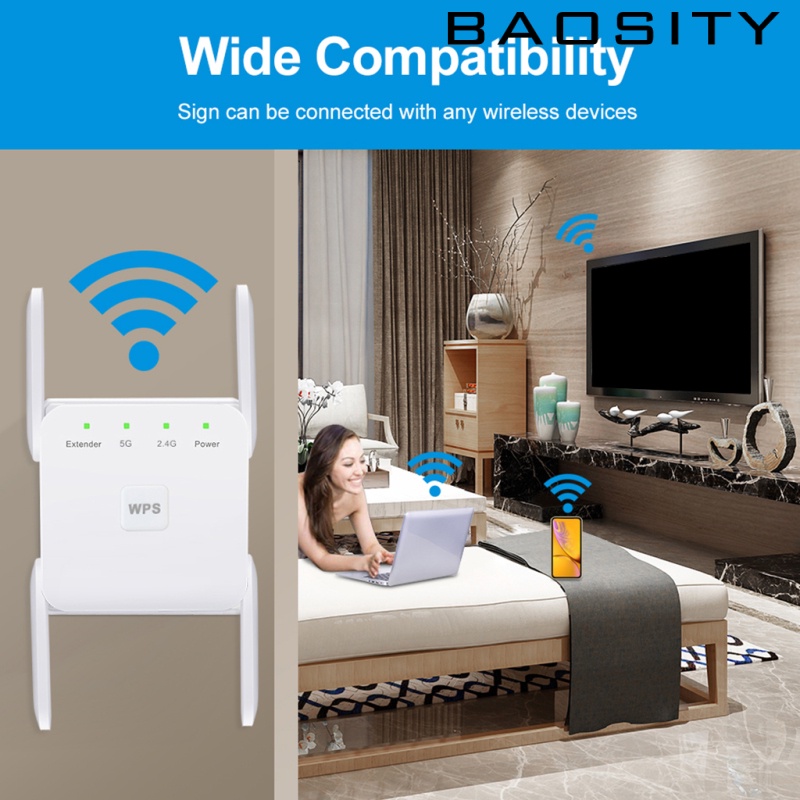 Thiết Bị Khuếch Đại Tín Hiệu Wifi Không Dây 1200mbps 2.4g 5g 4 Ăng Ten Phích Cắm Us | BigBuy360 - bigbuy360.vn