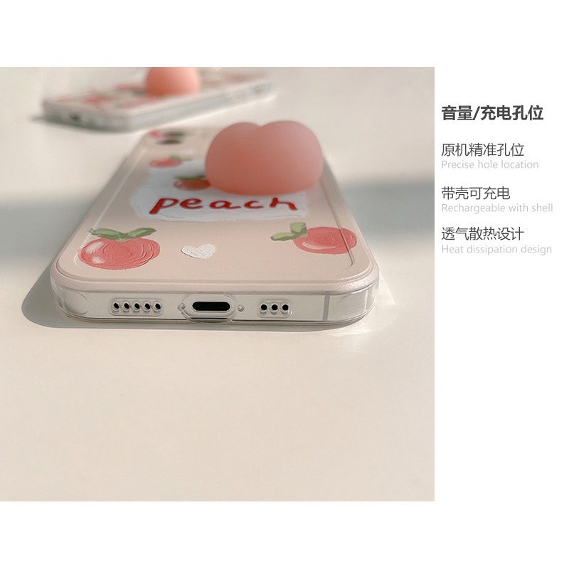 Ốp điện thoại dành cho iPhone 6/6plus/6s/6s plus/6/7/7plus/8/8plus/x/xs/xs max/11/11 pro/11 promax Cute Pink Peach