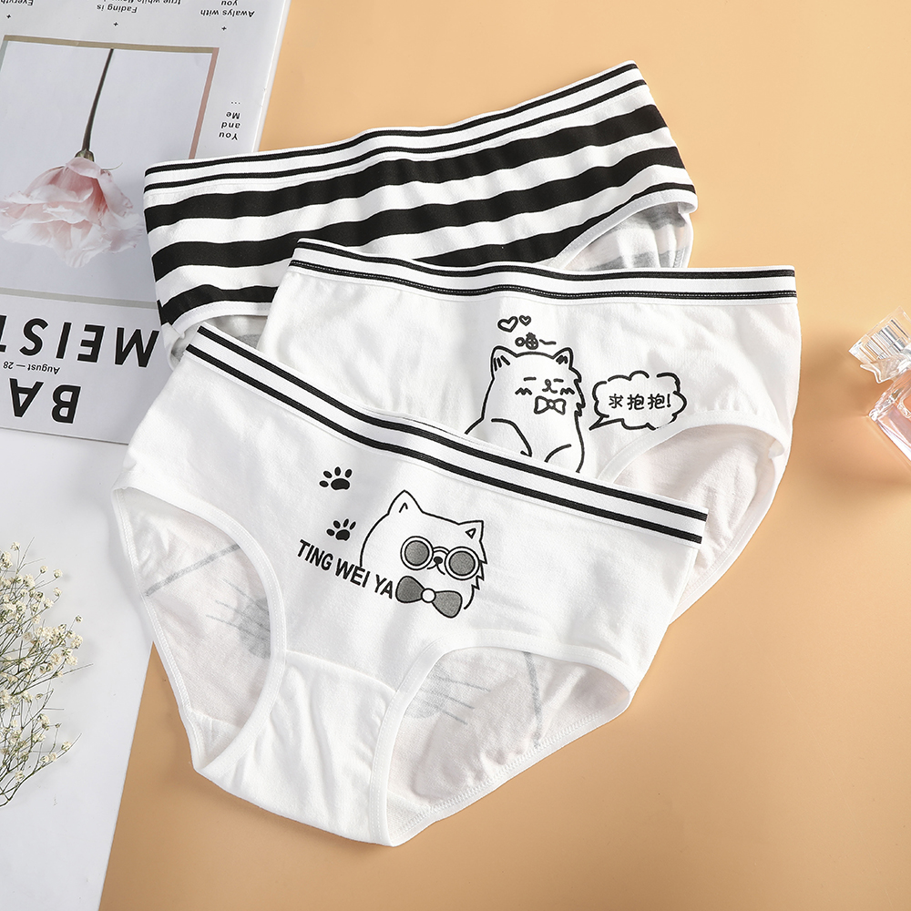 Quần Lót Aijolen Cotton Phối Họa Tiết In Đáng Yêu Cho Nữ