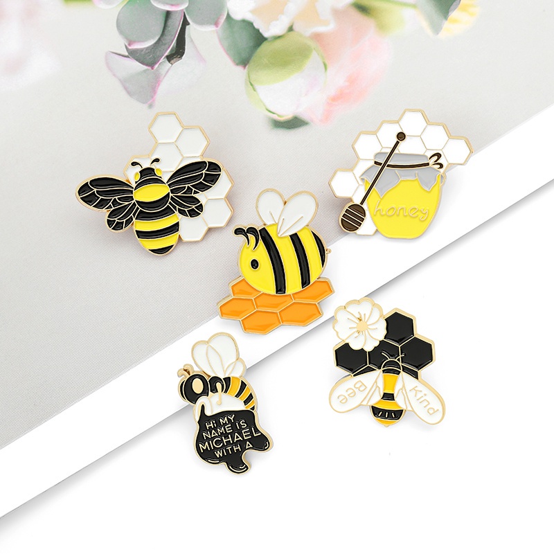 Ghim cài áo QIHE JEWELRY hình chú ong hoạt hình xinh xắn đáng yêu dành cho nữ