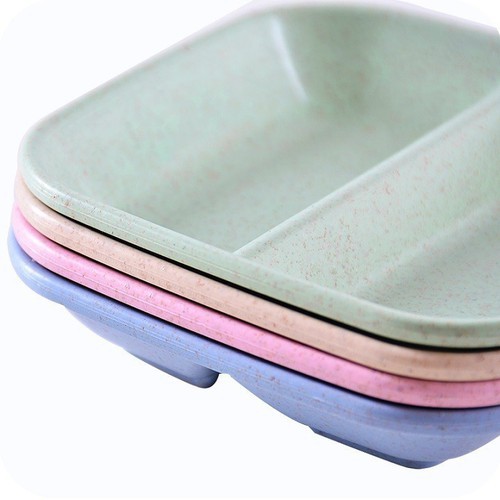 Chén đựng gia vị chất liệu lúa mạch 2 ngăn