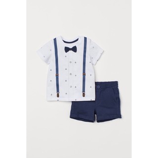 Set công tử hm h&m auth size 6-9m form to