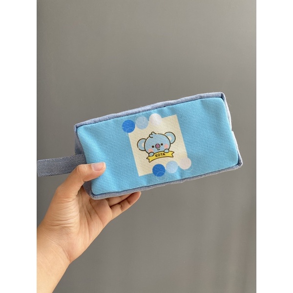 Hộp Bút Vải Canvas Màu Xanh