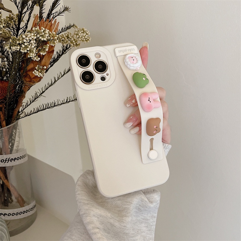 Ốp Điện Thoại Ba Chiều Màu Trơn Họa Tiết Động Vật Hoạt Hình Cho iPhone12 Simple 11ProMax XR x / Xs xsmax 7 / 8P