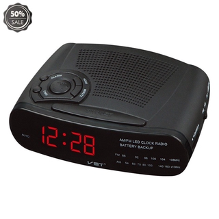 Alarm Clock Radio with AM/FM Digital LED Display with Snooze, Battery Backup Function