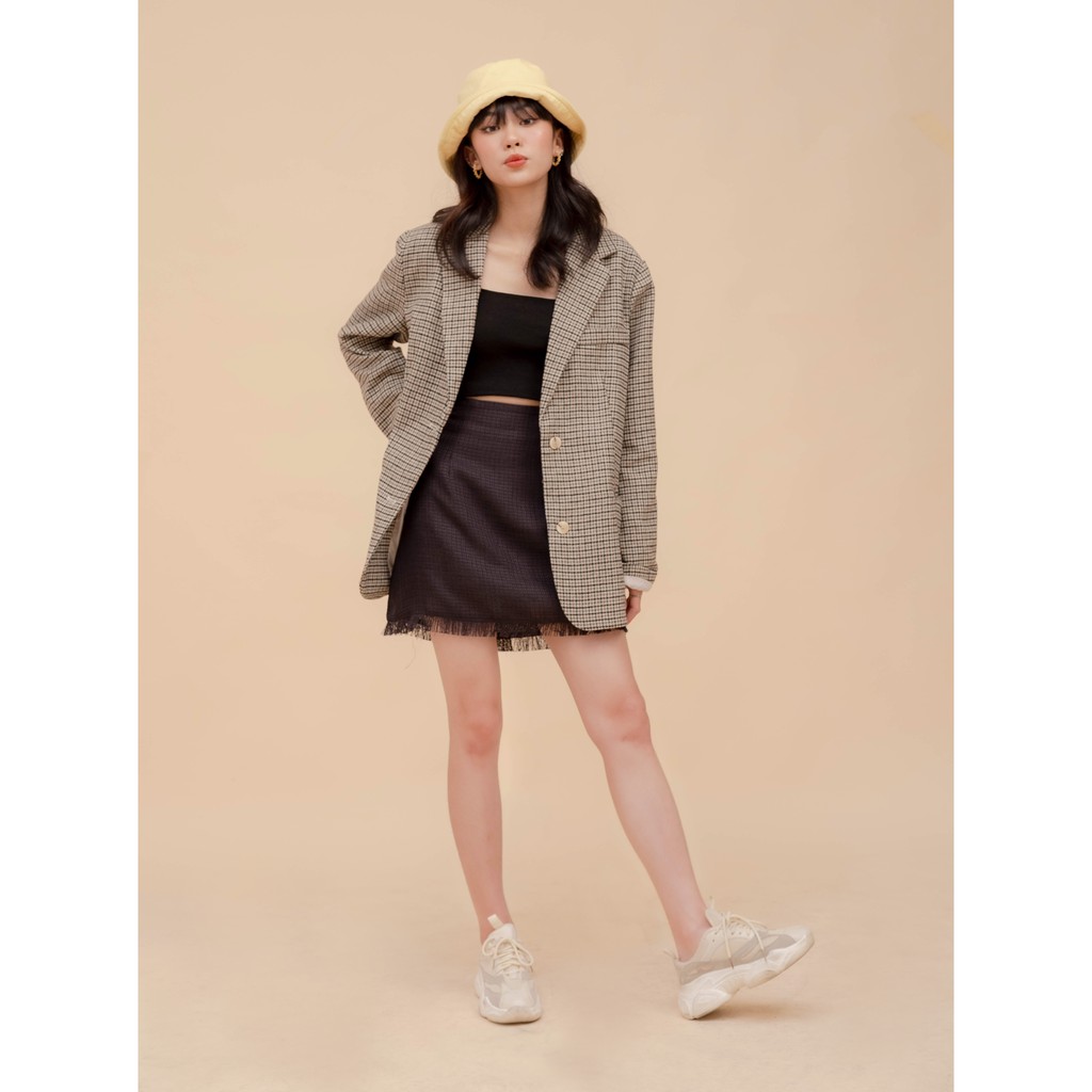 [SALE UP TO 50%] Chân váy mini chữ A lai tua màu đen LEN clothing  8113 | BigBuy360 - bigbuy360.vn