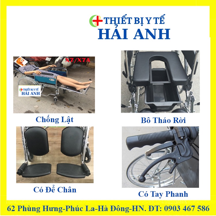 Xe Lăn Tay Có Bô Và Ngả Nằm Nhập Khẩu Model X7