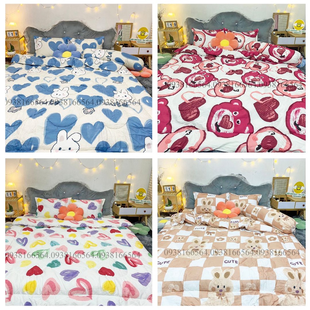 TRỌN BỘ COTTON POLY 5 MÓN CHĂN PHAO DÀY DẶN HÀNG VN NHIỀU MẪU - ĐỦ KÍCH THƯỚC