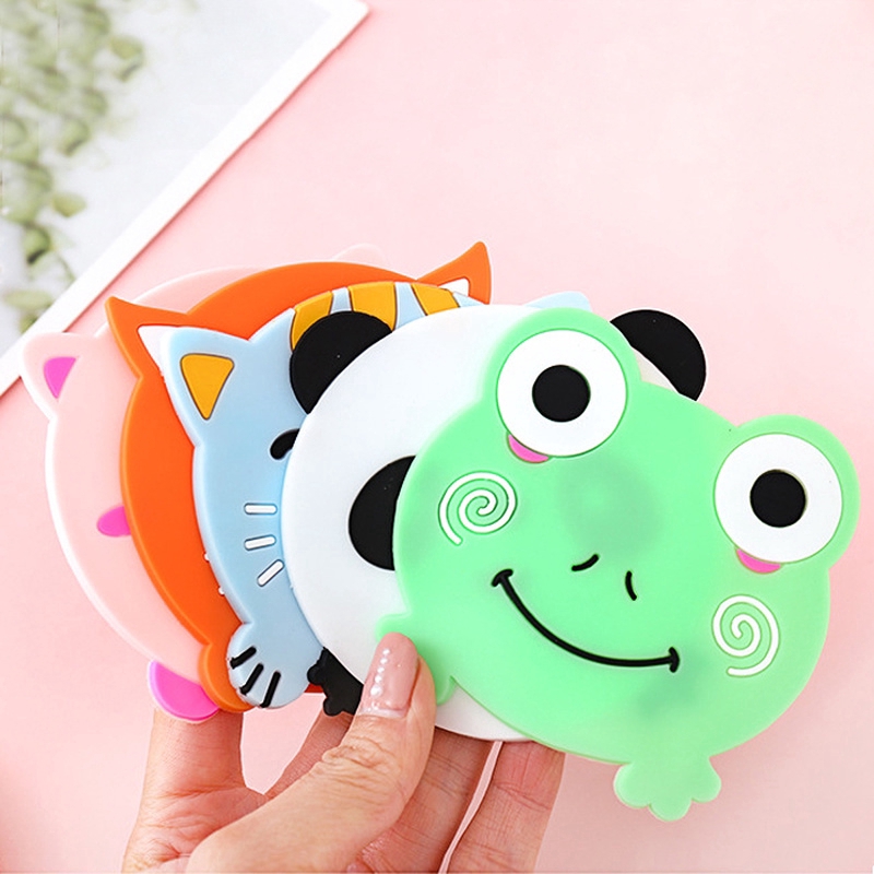We Flower Tấm lót cốc chống nhiệt bằng nhựa PVC mềm không trơn hình thú hoạt hình