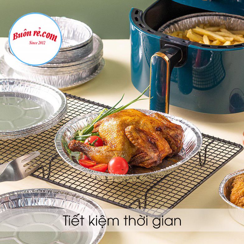 Set 10 đĩa nhôm nồi chiên không dầu bảo vệ nồi - Đĩa nhôm chống dính hấp thụ nhiệt tốt  01536