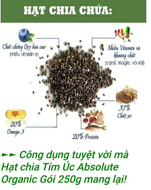 CHIA TÍM ABSOLUTE ORGANIC ÚC