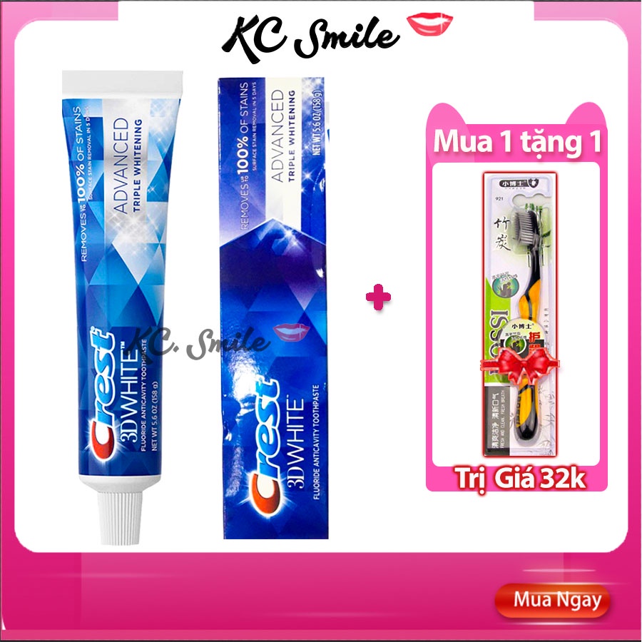 Kem đánh răng Crest 3D White Advanced Mỹ 158gr