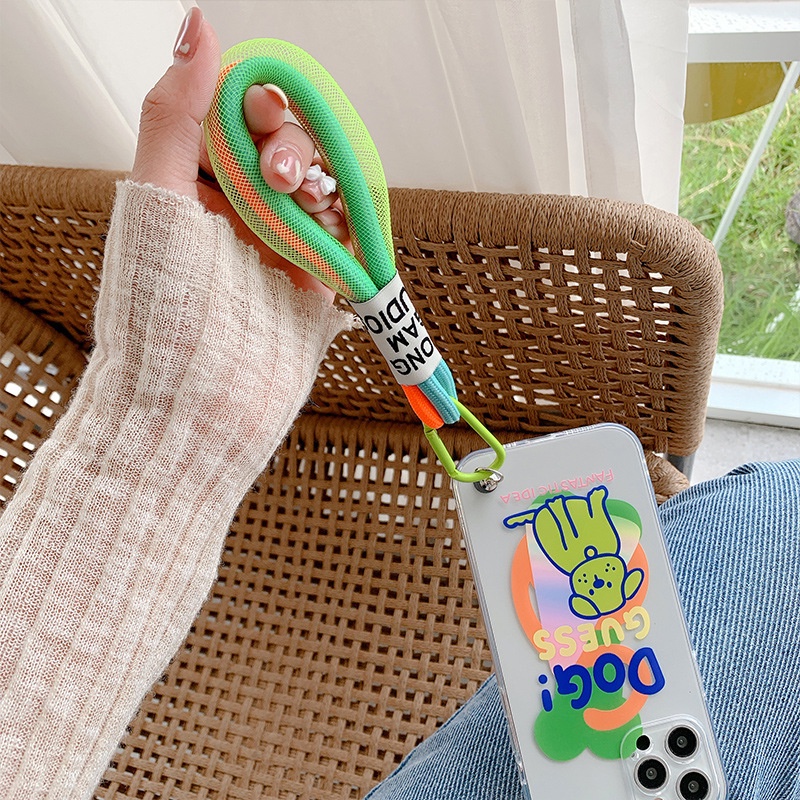 Dây đeo điện thoại móc khóa balo túi xách dạng lưới dạ quang nhiều màu sắc phong cách unisex KinoShop