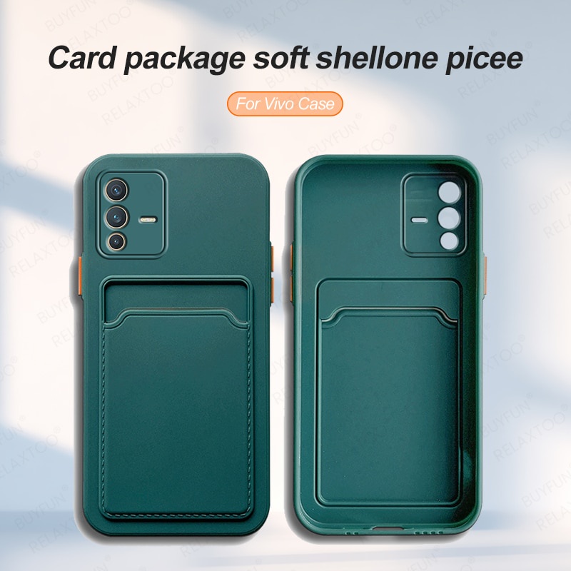 Card Bag Candy Color Phone Case For vivo V23 5G 6.44inch Soft TPU Shockproof Cover Coque For vivo vovi v 23 23v vavo v23 V2130