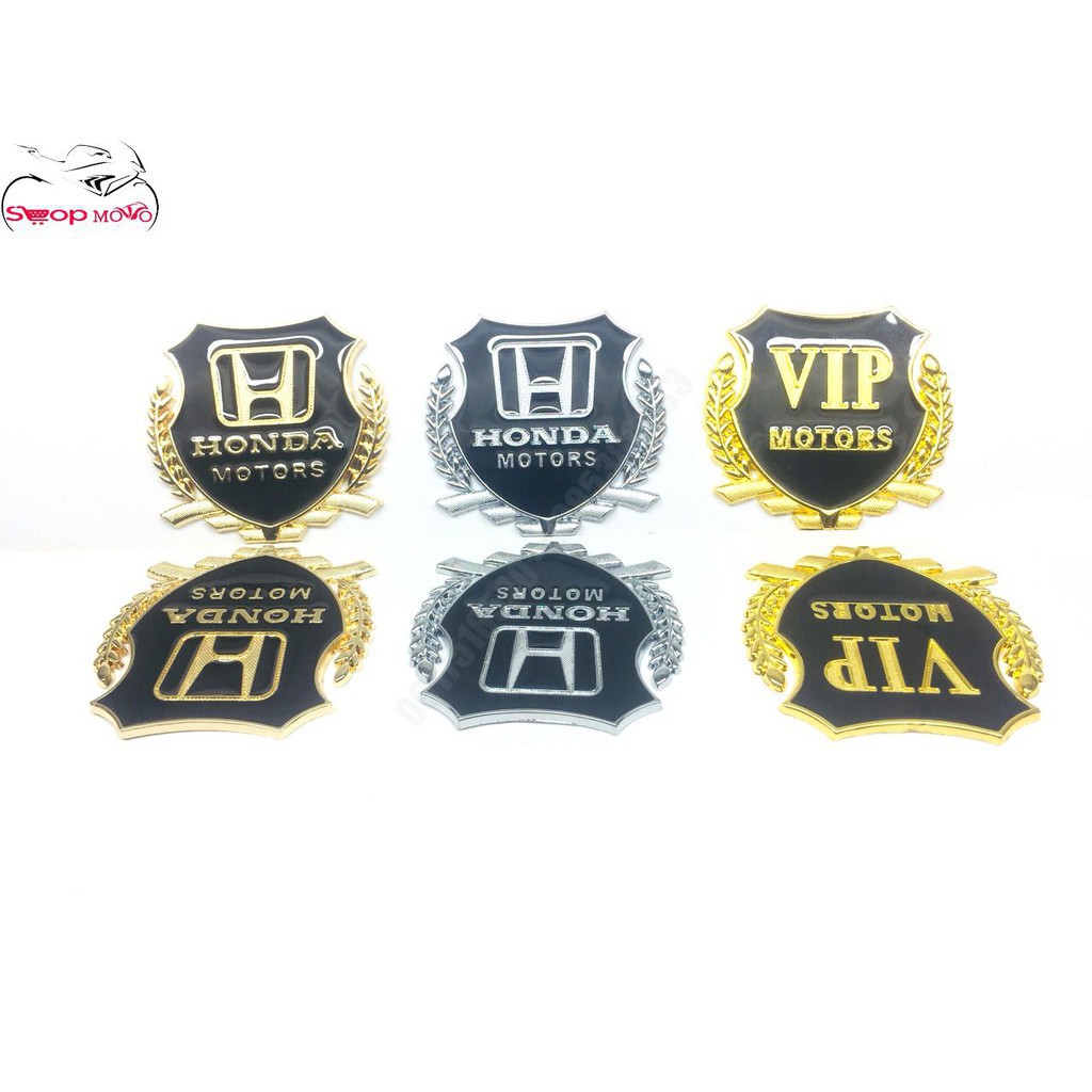 Logo HONDA / VIP Motors Kim Loại Dán Ô Tô, Xe Máy (GIÁ 1 CHIẾC)