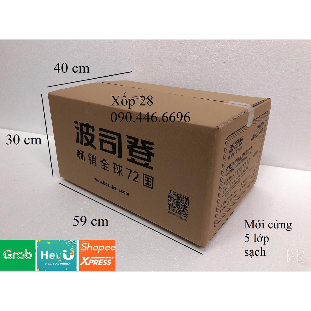 59x40x30 mới cứng 5 lớp Hộp thùng giấy bìa carton dùng đóng gói hàng hóa chuyển nhà giá rẻ to nhỏ vừa