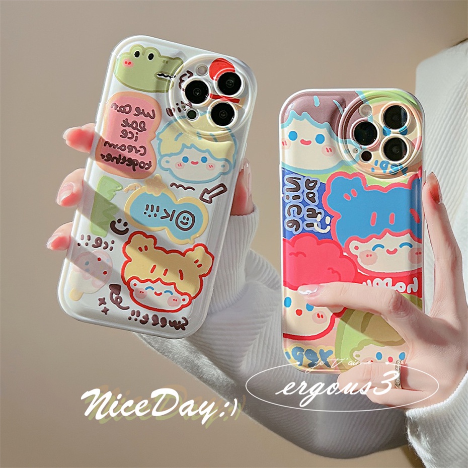 Ốp Điện Thoại Mềm Họa Tiết Hoạt Hình Graffiti Cho iPhone 14 13 12 11 Pro Max SE2020 X XR Xs Max 7 8 Plus