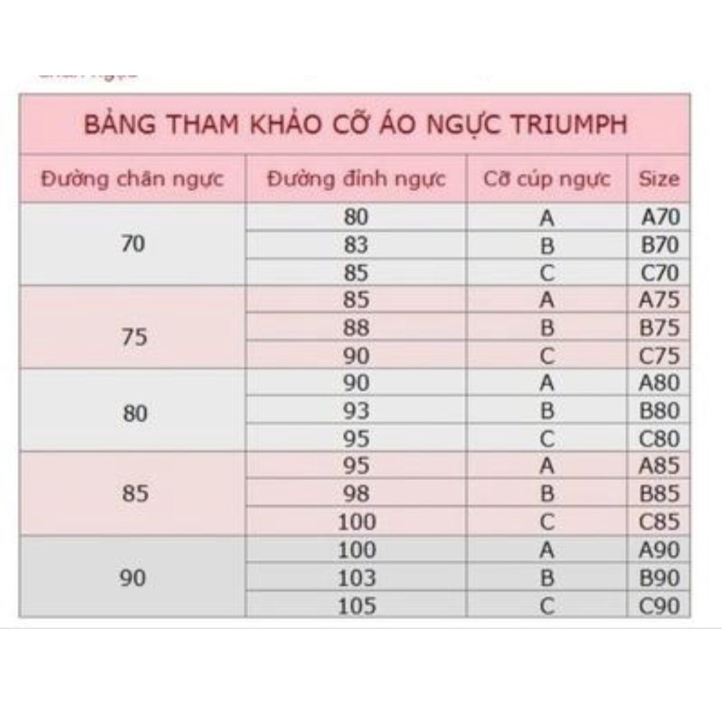 Áo lót TRIUMPH 052 HP áo không gọng mút mỏng màu kem và hồng size 75a,b, 80a,b, 85a,b